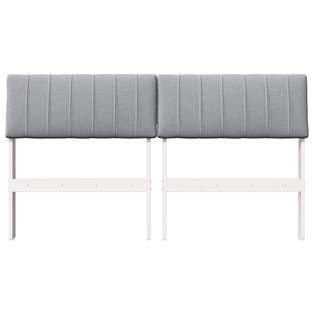 vidaXL Tapicerowane wezgłowie Jasnoszary 140 cm Lite drewno sosnowe