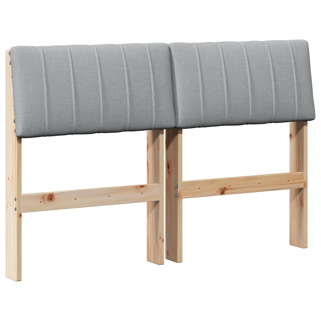 vidaXL Tapicerowane wezgłowie Jasnoszary 120 cm Lite drewno sosnowe