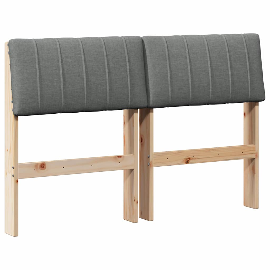 vidaXL Tapicerowane wezgłowie Ciemnoszary 120 cm Lite drewno sosnowe
