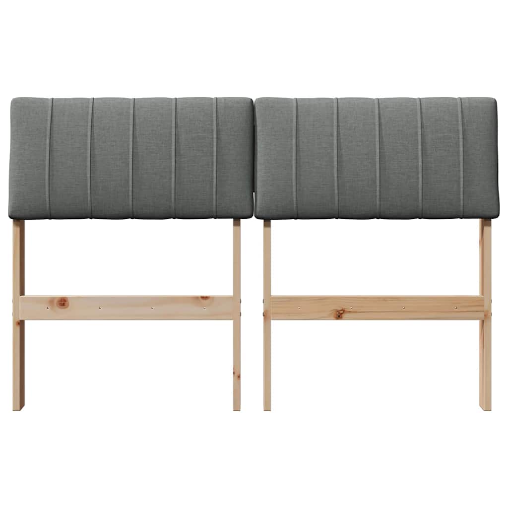 vidaXL Tapicerowane wezgłowie Ciemnoszary 120 cm Lite drewno sosnowe