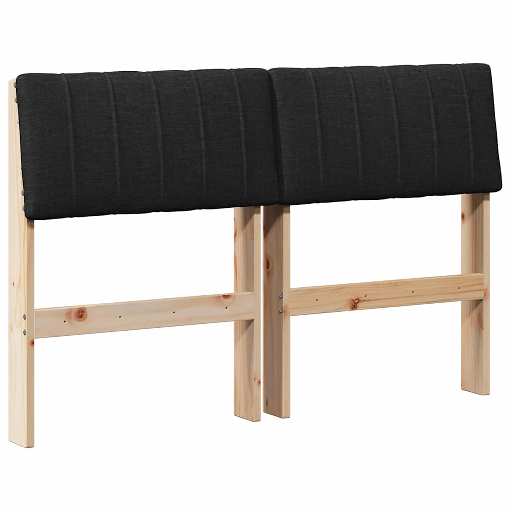 vidaXL Tapicerowane wezgłowie Czarny 120 cm Lite drewno sosnowe