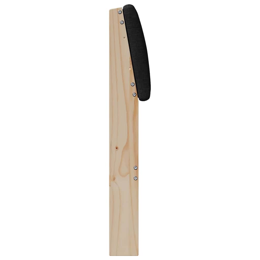 vidaXL Tapicerowane wezgłowie Czarny 120 cm Lite drewno sosnowe