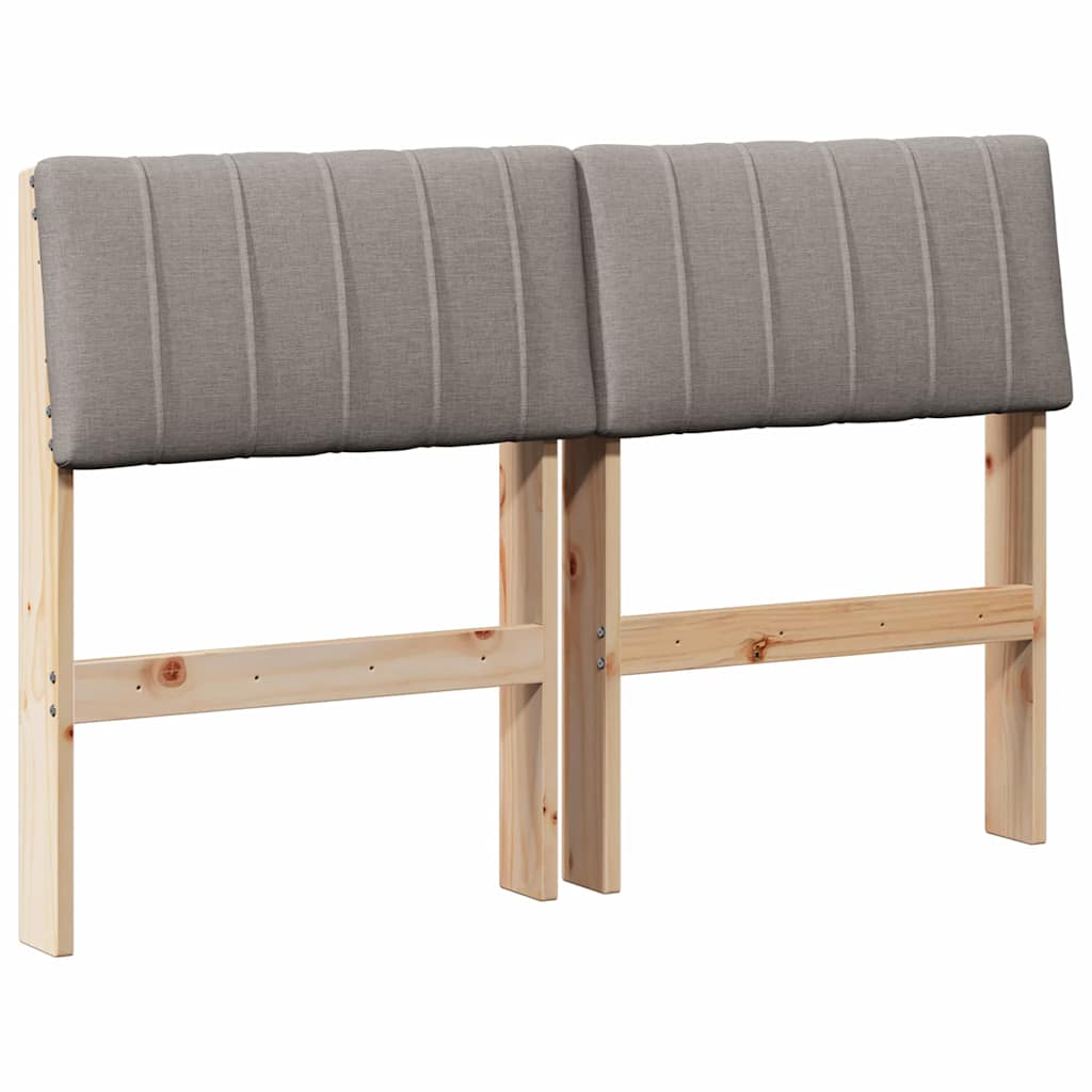 vidaXL Tapicerowane wezgłowie Ciemnoszary 120 cm Lite drewno sosnowe