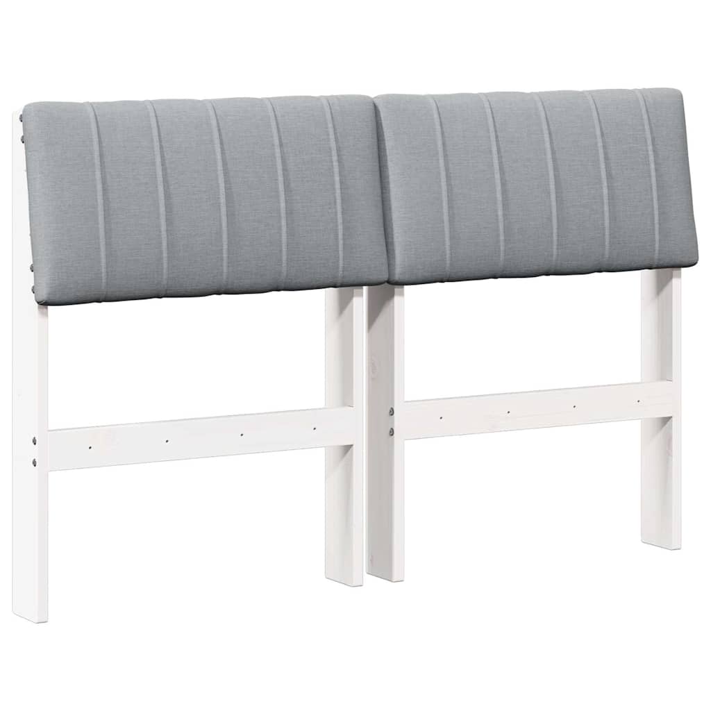 vidaXL Tapicerowane wezgłowie Jasnoszary 120 cm Lite drewno sosnowe