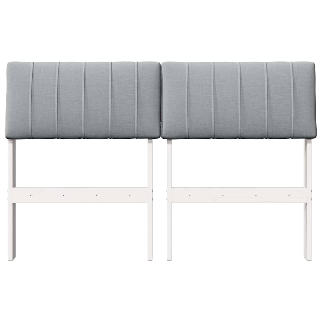 vidaXL Tapicerowane wezgłowie Jasnoszary 120 cm Lite drewno sosnowe