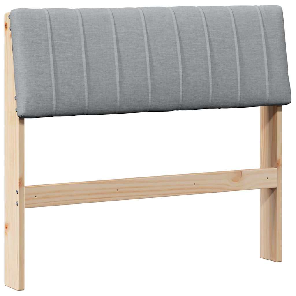 vidaXL Tapicerowane wezgłowie Jasnoszary 90 cm Lite drewno sosnowe