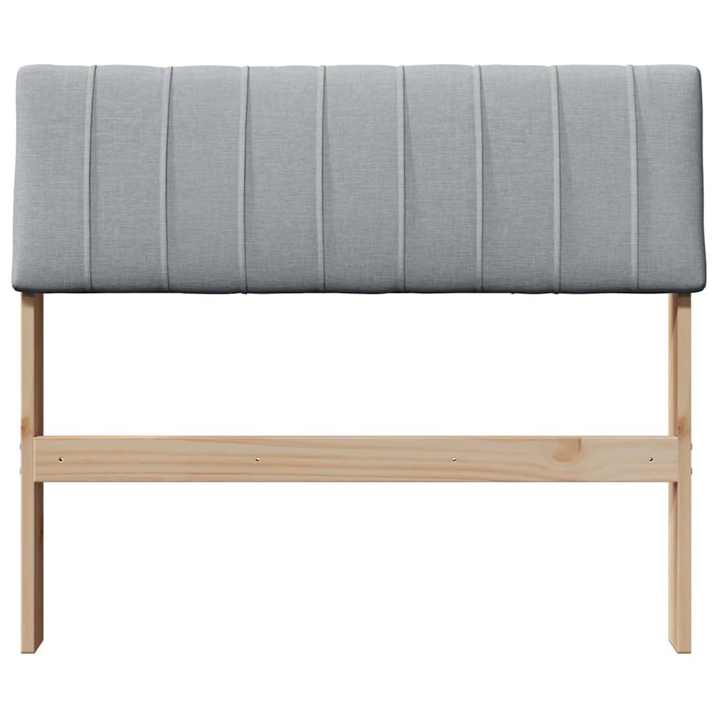 vidaXL Tapicerowane wezgłowie Jasnoszary 90 cm Lite drewno sosnowe