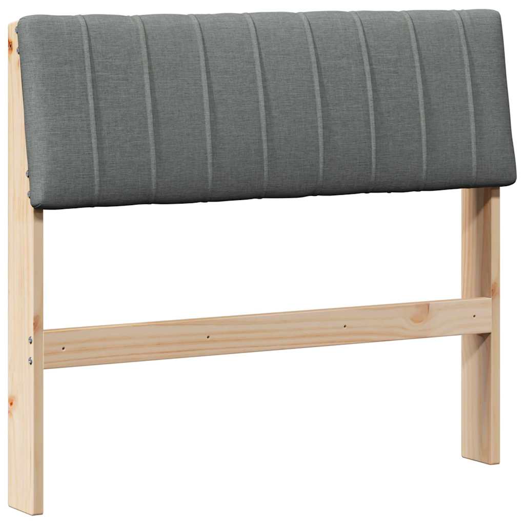 vidaXL Tapicerowane wezgłowie Ciemnoszary 90 cm Lite drewno sosnowe
