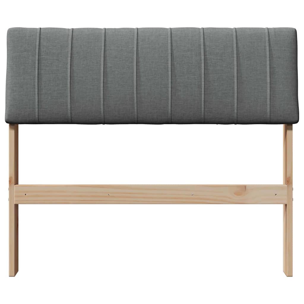 vidaXL Tapicerowane wezgłowie Ciemnoszary 90 cm Lite drewno sosnowe