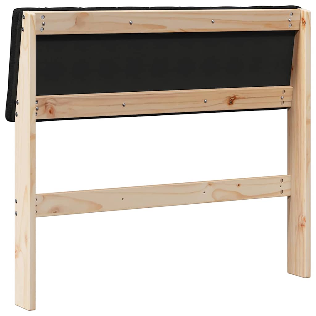 vidaXL Tapicerowane wezgłowie Czarny 90 cm Lite drewno sosnowe
