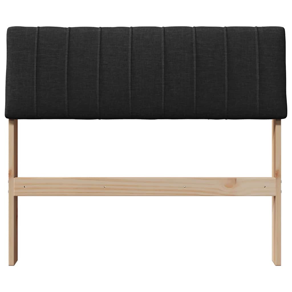 vidaXL Tapicerowane wezgłowie Czarny 90 cm Lite drewno sosnowe