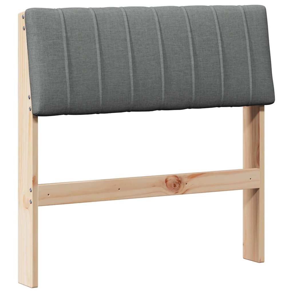 vidaXL Tapicerowane wezgłowie Ciemnoszary 80 cm Lite drewno sosnowe