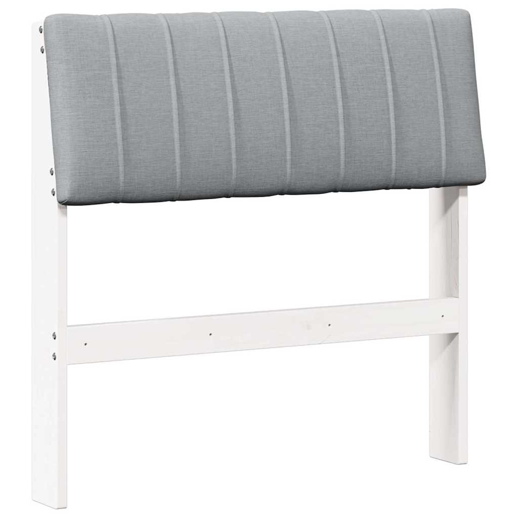 vidaXL Tapicerowane wezgłowie Jasnoszary 80 cm Lite drewno sosnowe