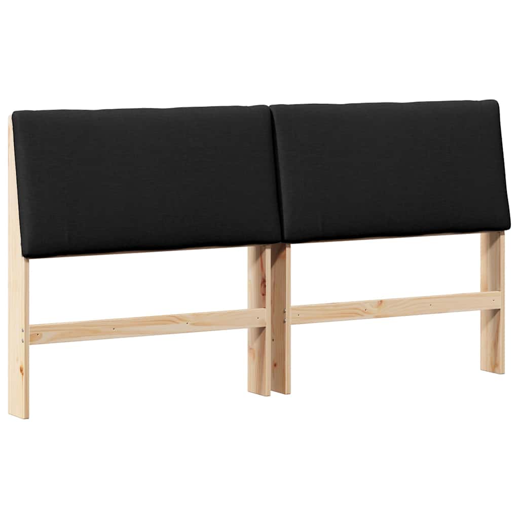 vidaXL Tapicerowane wezgłowie Czarny 180 cm Lite drewno sosnowe
