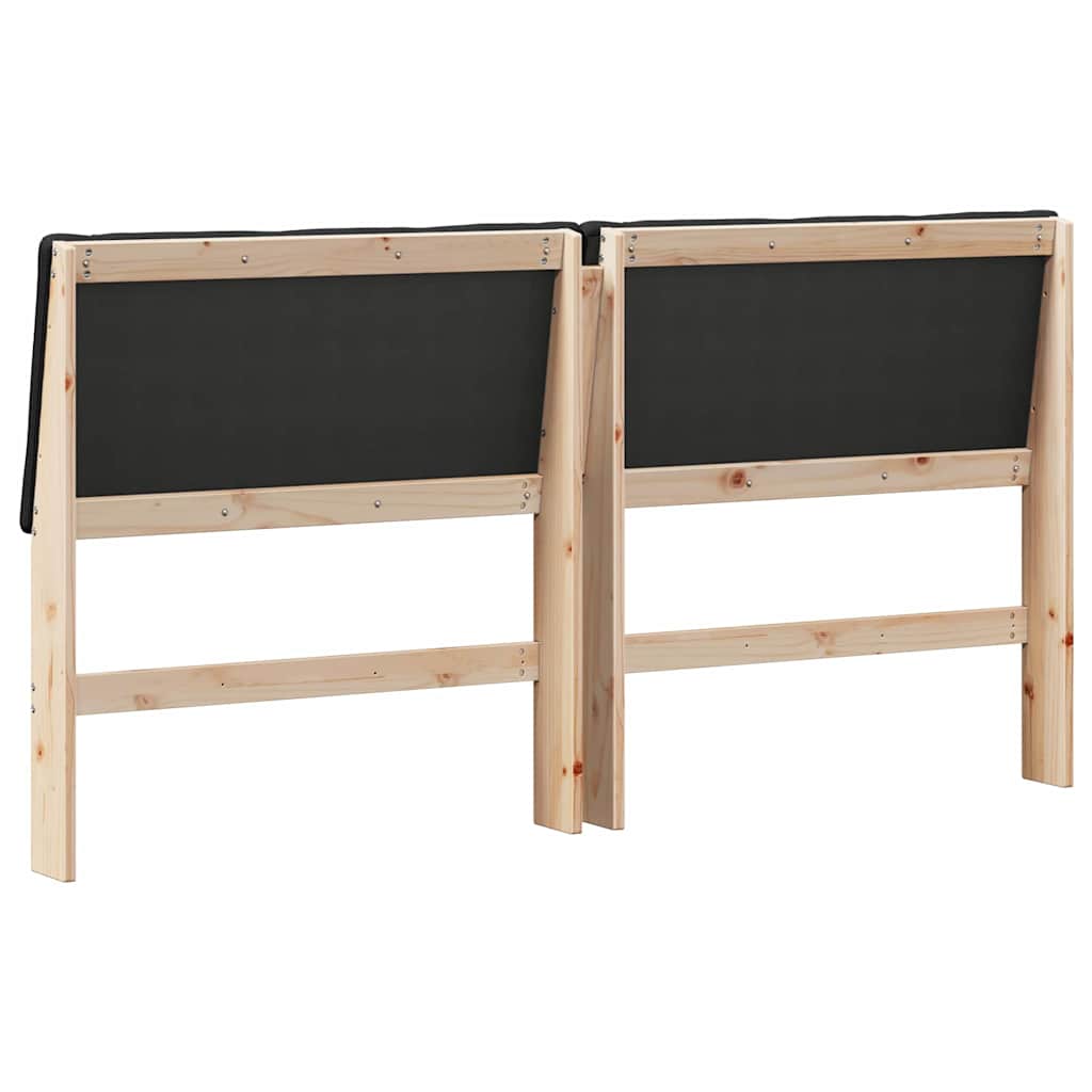 vidaXL Tapicerowane wezgłowie Czarny 180 cm Lite drewno sosnowe