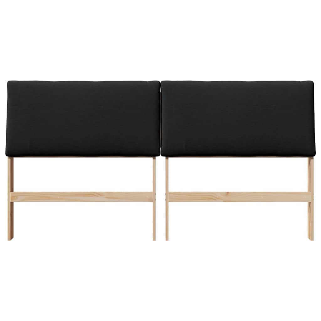 vidaXL Tapicerowane wezgłowie Czarny 180 cm Lite drewno sosnowe