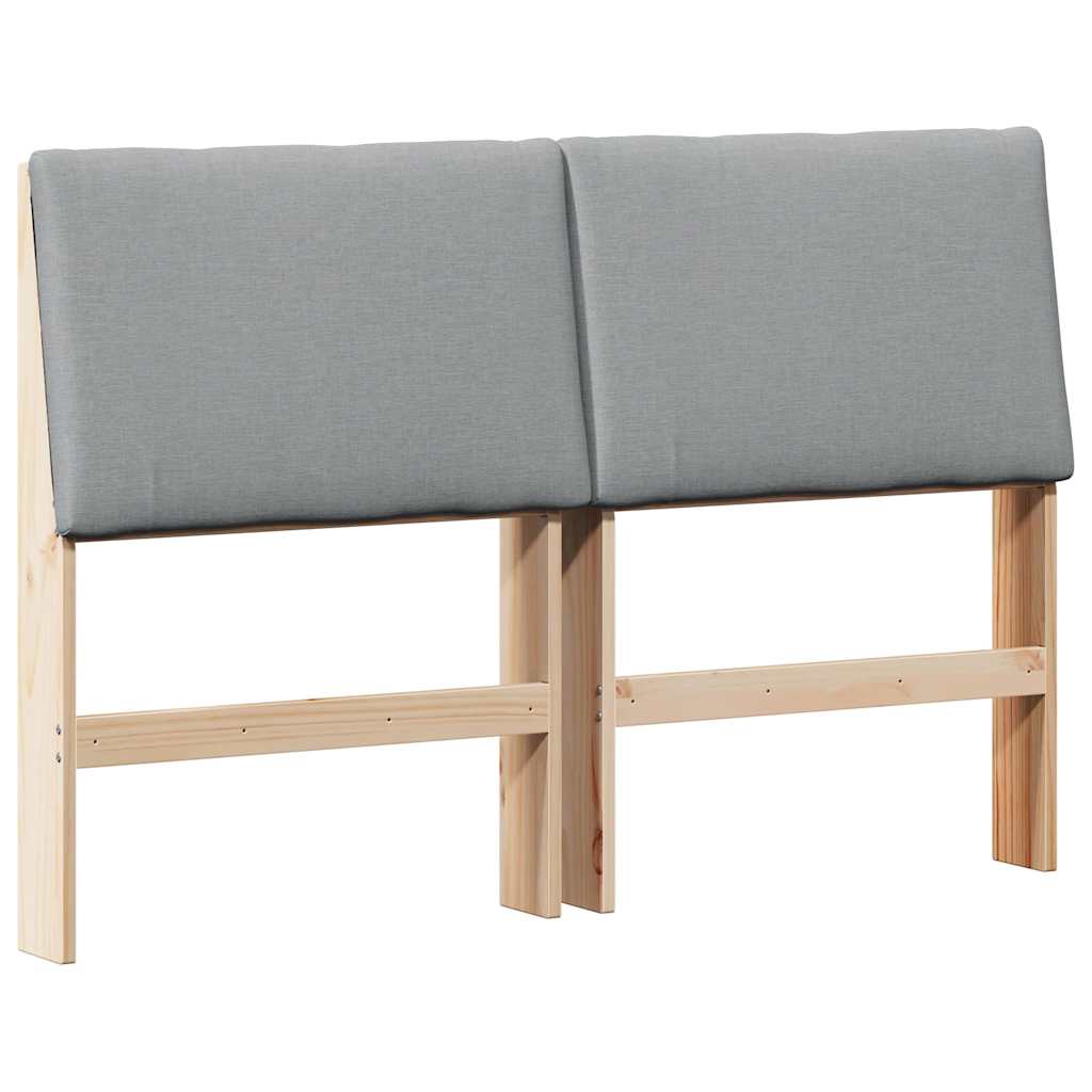 vidaXL Tapicerowane wezgłowie Jasnoszary 160 cm Lite drewno sosnowe