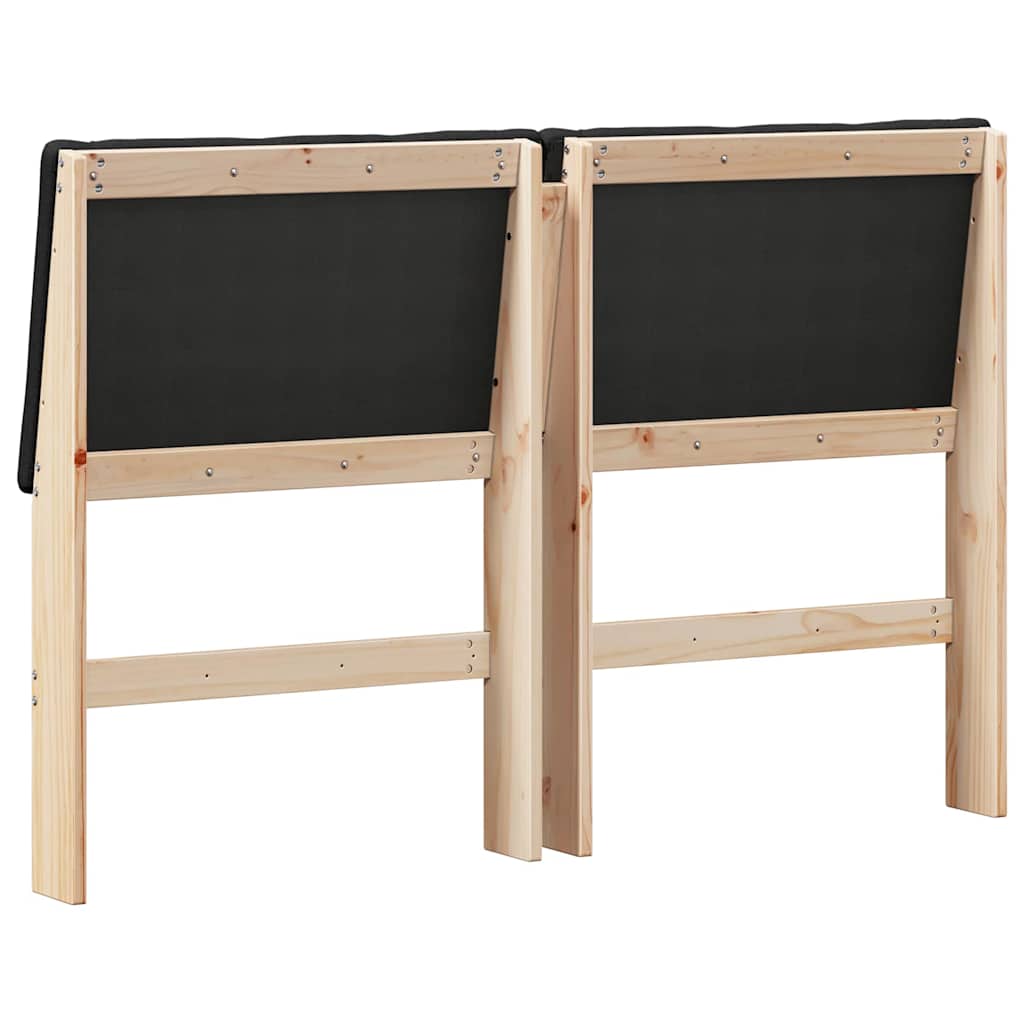 vidaXL Tapicerowane wezgłowie Czarny 160 cm Lite drewno sosnowe