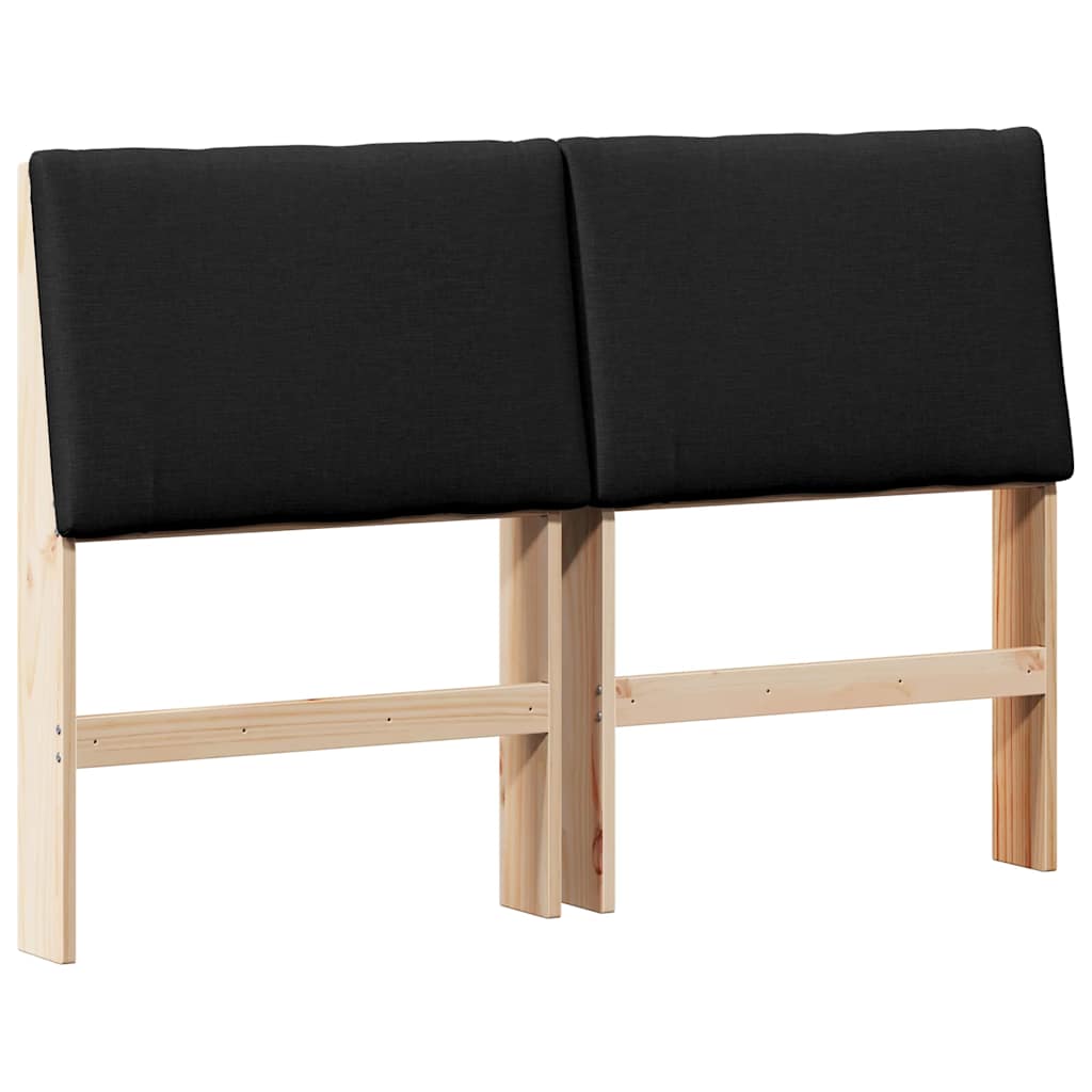 vidaXL Tapicerowane wezgłowie Czarny 150 cm Lite drewno sosnowe