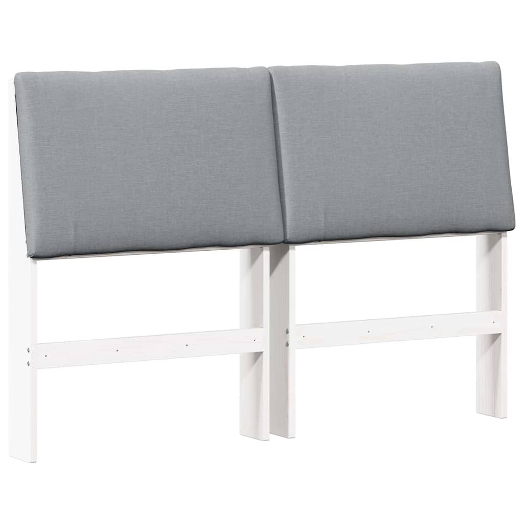 vidaXL Tapicerowane wezgłowie Jasnoszary 140 cm Lite drewno sosnowe