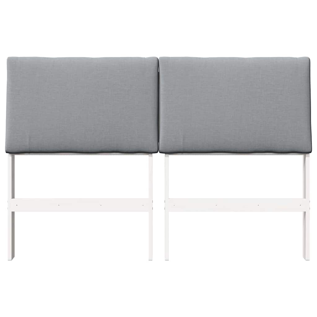 vidaXL Tapicerowane wezgłowie Jasnoszary 140 cm Lite drewno sosnowe