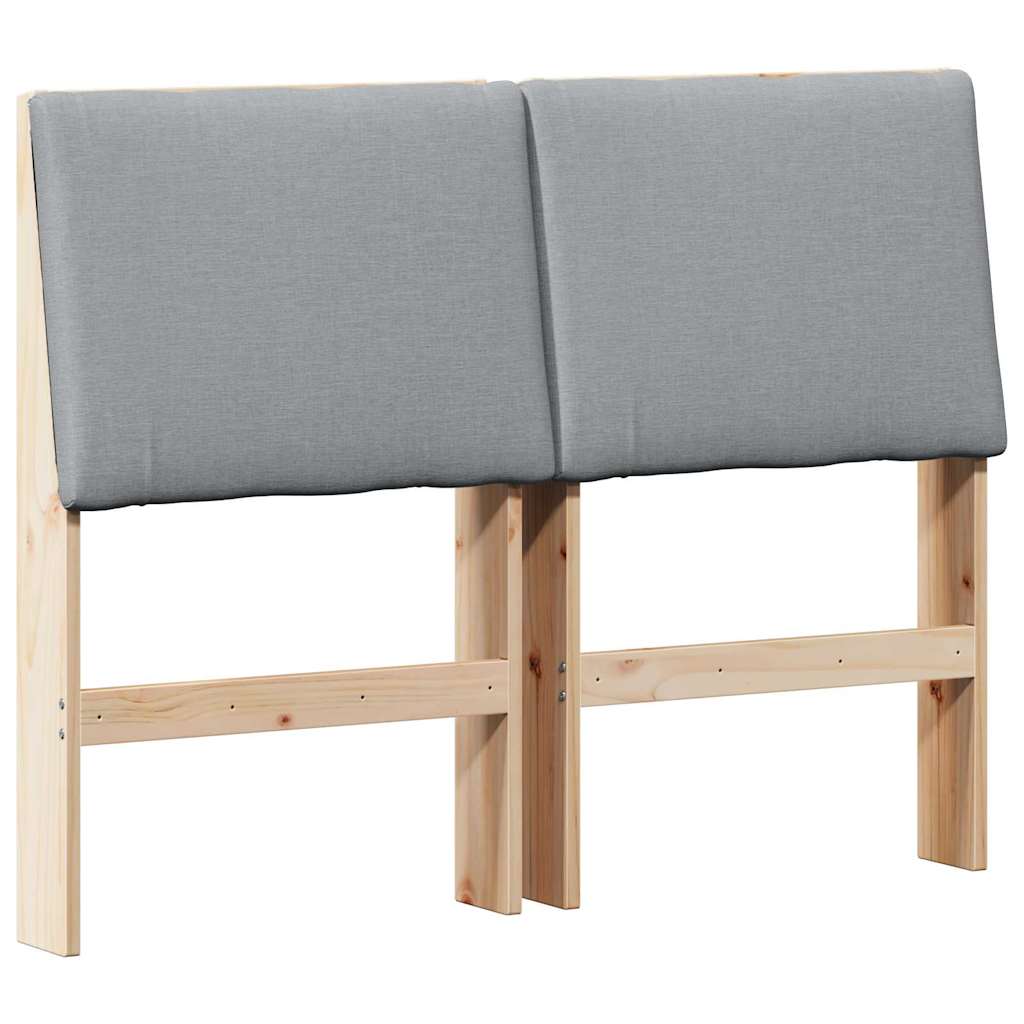 vidaXL Tapicerowane wezgłowie Jasnoszary 135 cm Lite drewno sosnowe