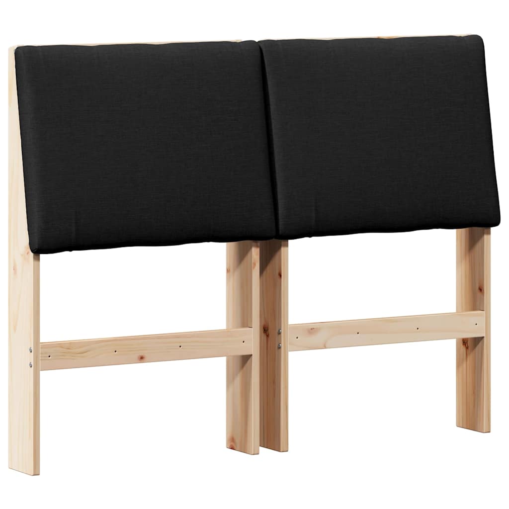 vidaXL Tapicerowane wezgłowie Czarny 135 cm Lite drewno sosnowe
