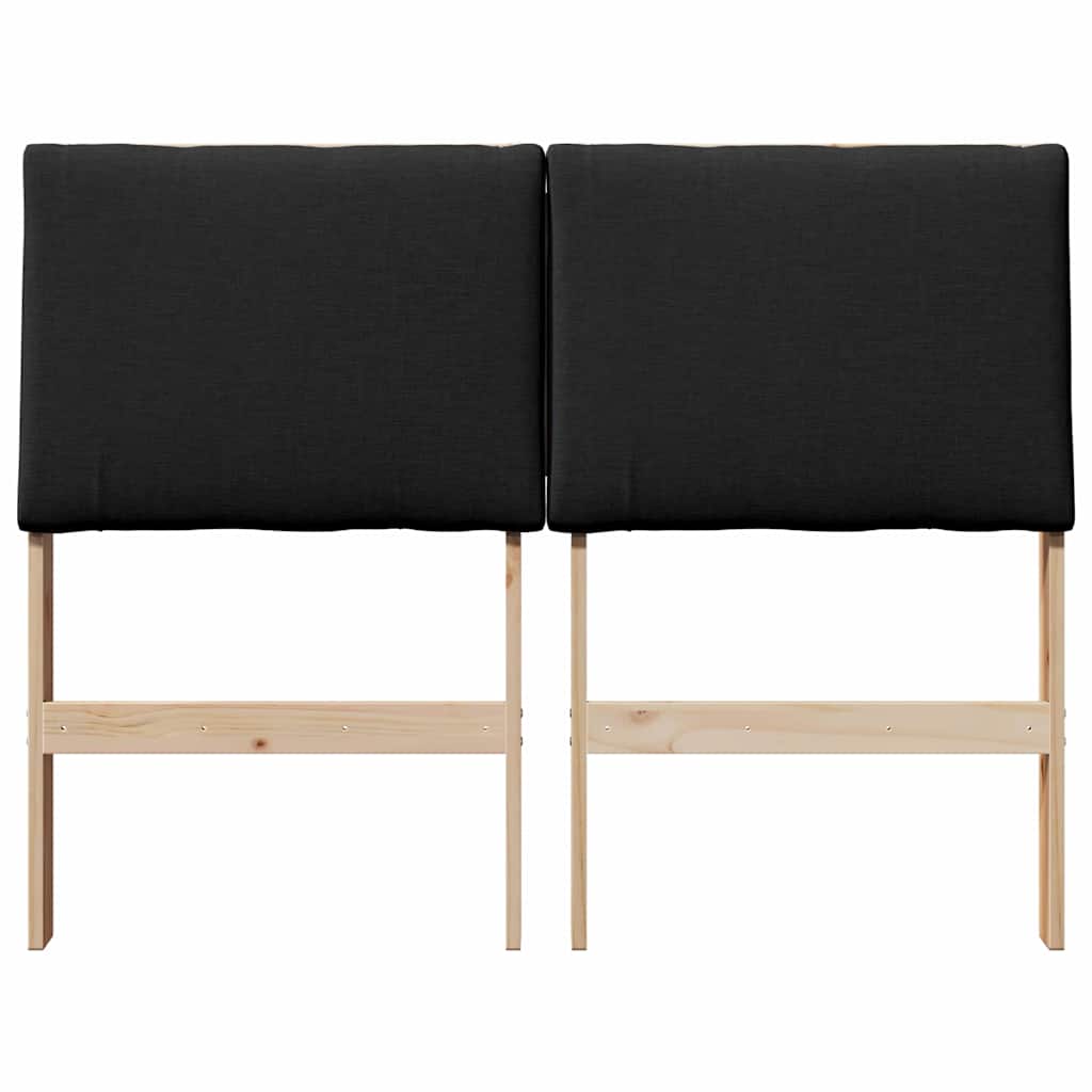 vidaXL Tapicerowane wezgłowie Czarny 135 cm Lite drewno sosnowe