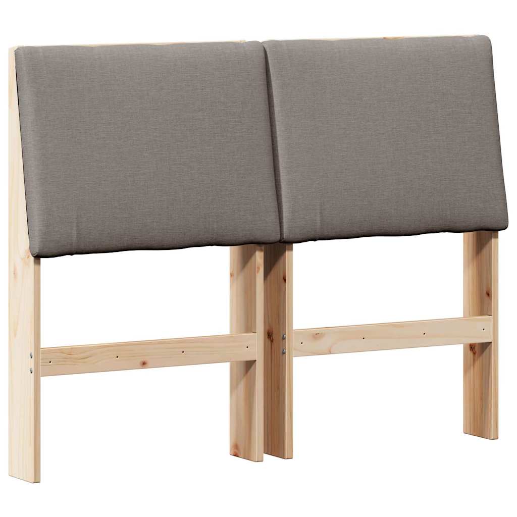 vidaXL Tapicerowane wezgłowie Ciemnoszary 135 cm Lite drewno sosnowe