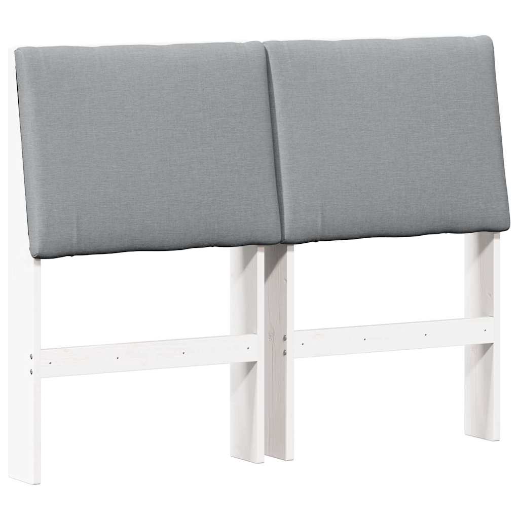 vidaXL Tapicerowane wezgłowie Jasnoszary 135 cm Lite drewno sosnowe