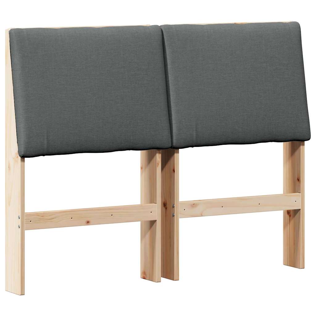 vidaXL Tapicerowane wezgłowie Ciemnoszary 120 cm Lite drewno sosnowe