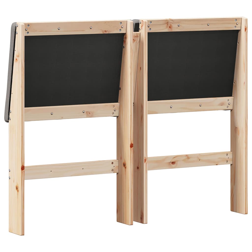 vidaXL Tapicerowane wezgłowie Ciemnoszary 120 cm Lite drewno sosnowe