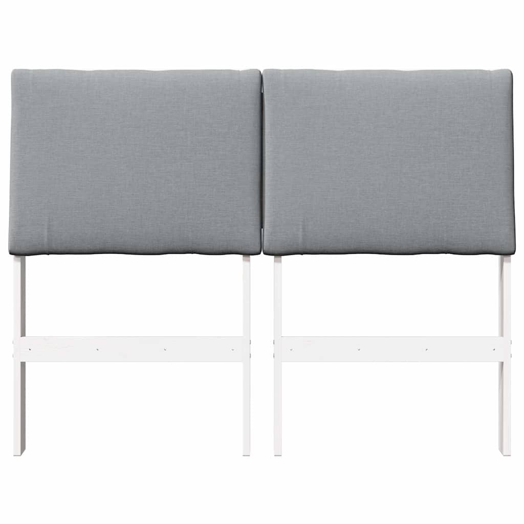 vidaXL Tapicerowane wezgłowie Jasnoszary 120 cm Lite drewno sosnowe