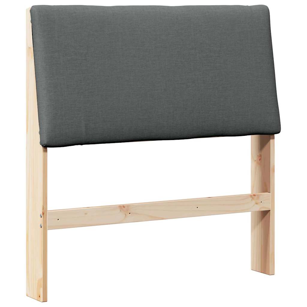 vidaXL Tapicerowane wezgłowie Ciemnoszary 90 cm Lite drewno sosnowe
