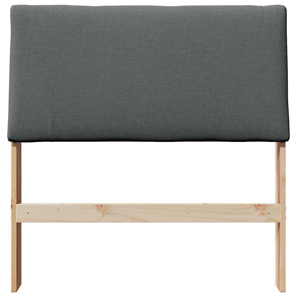 vidaXL Tapicerowane wezgłowie Ciemnoszary 90 cm Lite drewno sosnowe