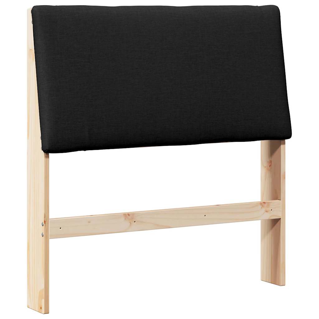 vidaXL Tapicerowane wezgłowie Czarny 90 cm Lite drewno sosnowe