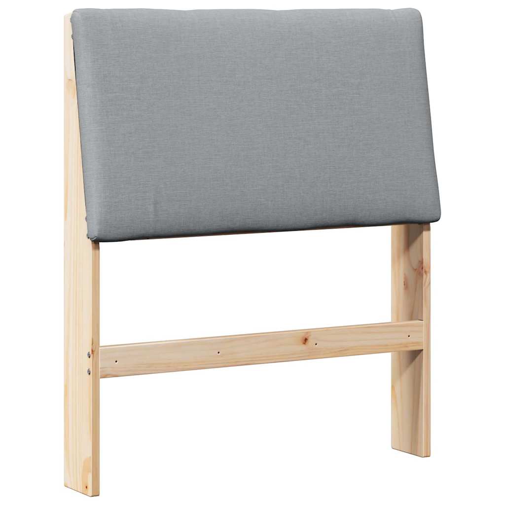 vidaXL Tapicerowane wezgłowie Jasnoszary 80 cm Lite drewno sosnowe