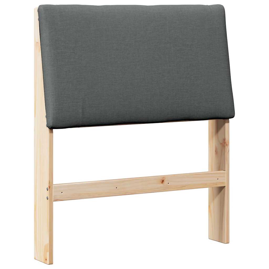 vidaXL Tapicerowane wezgłowie Ciemnoszary 75 cm Lite drewno sosnowe