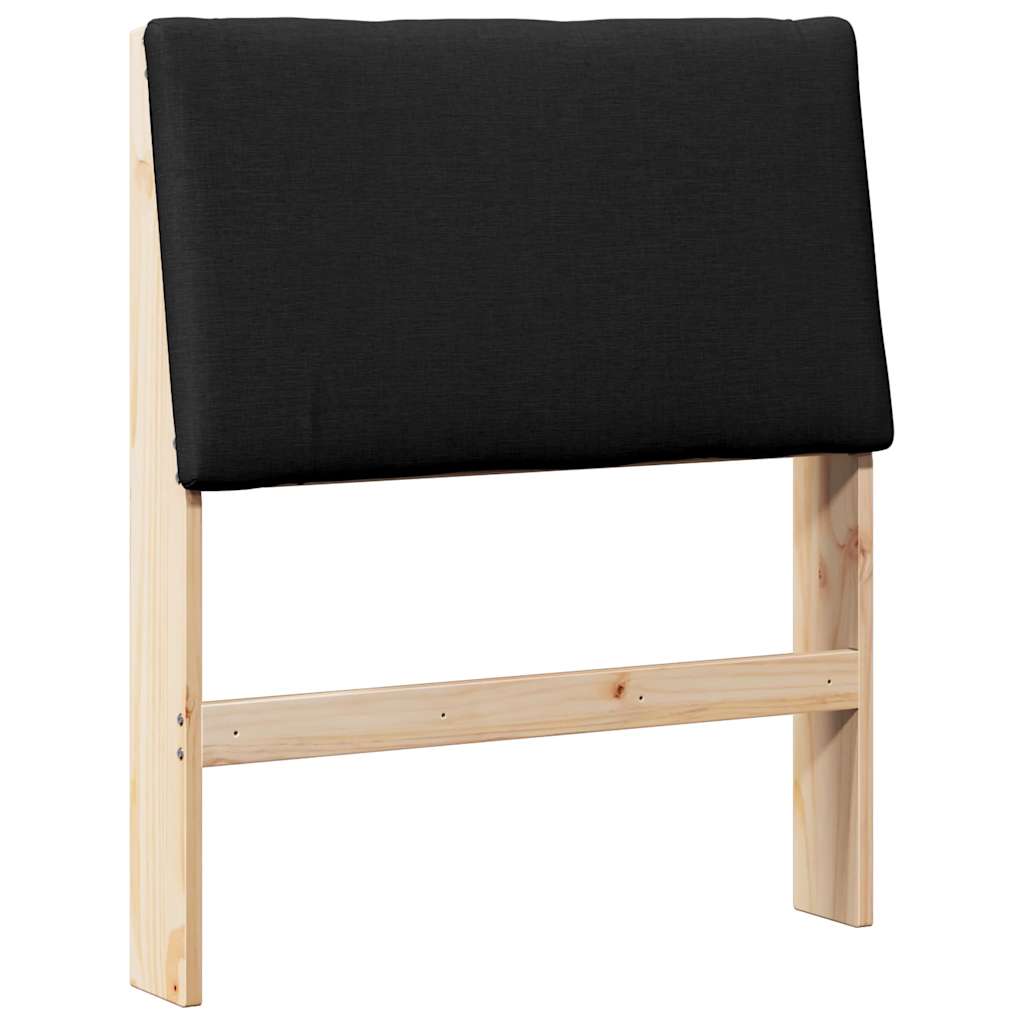 vidaXL Tapicerowane wezgłowie Czarny 75 cm Lite drewno sosnowe