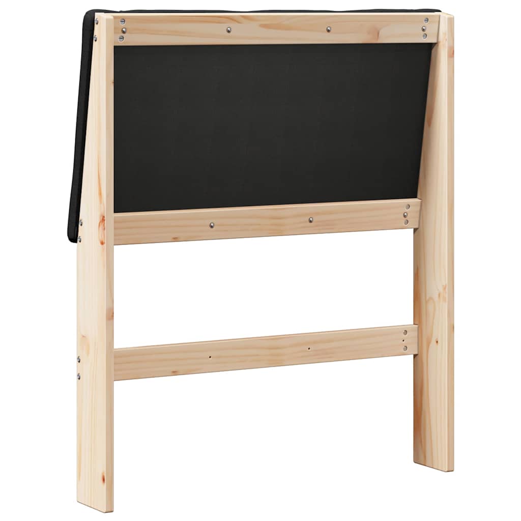 vidaXL Tapicerowane wezgłowie Czarny 75 cm Lite drewno sosnowe