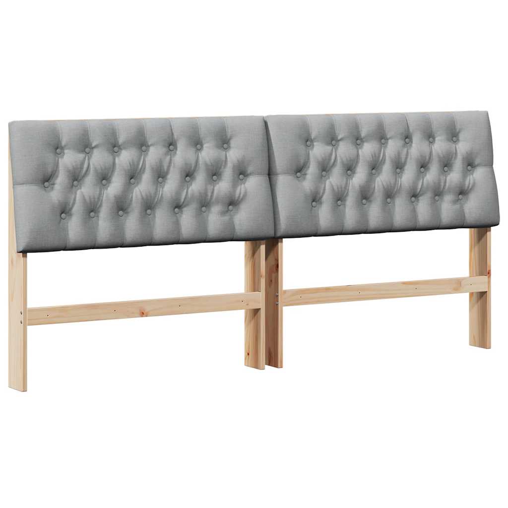 vidaXL Tapicerowane wezgłowie Jasnoszary 180 cm Lite drewno sosnowe