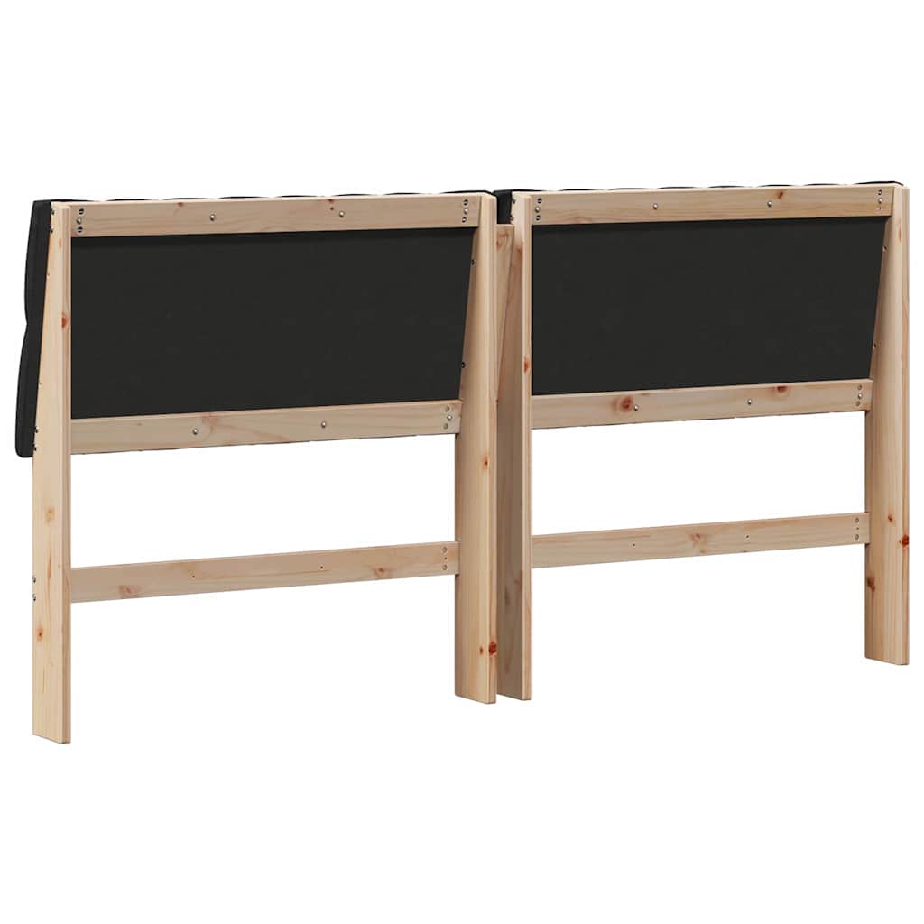 vidaXL Tapicerowane wezgłowie Czarny 180 cm Lite drewno sosnowe