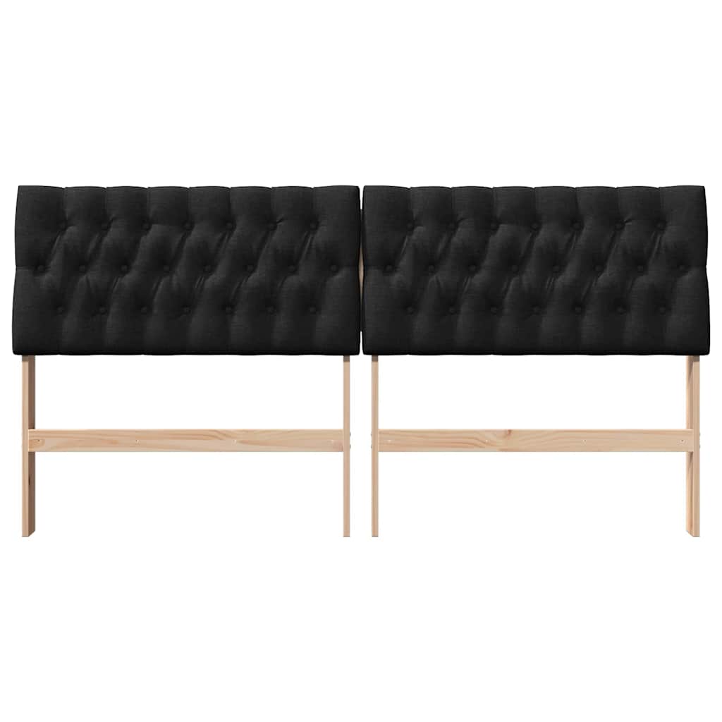 vidaXL Tapicerowane wezgłowie Czarny 180 cm Lite drewno sosnowe