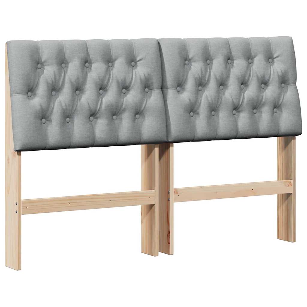 vidaXL Tapicerowane wezgłowie Jasnoszary 160 cm Lite drewno sosnowe