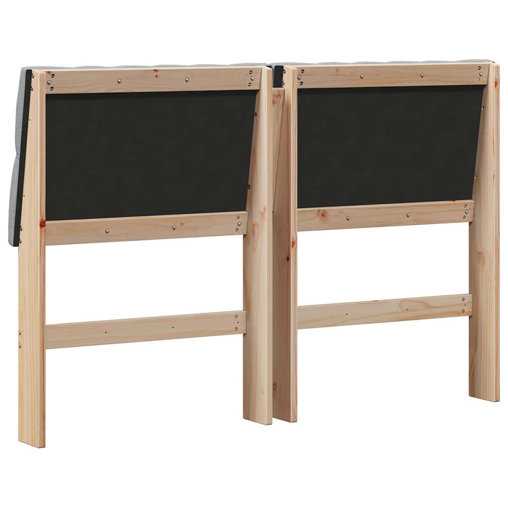 vidaXL Tapicerowane wezgłowie Jasnoszary 150 cm Lite drewno sosnowe