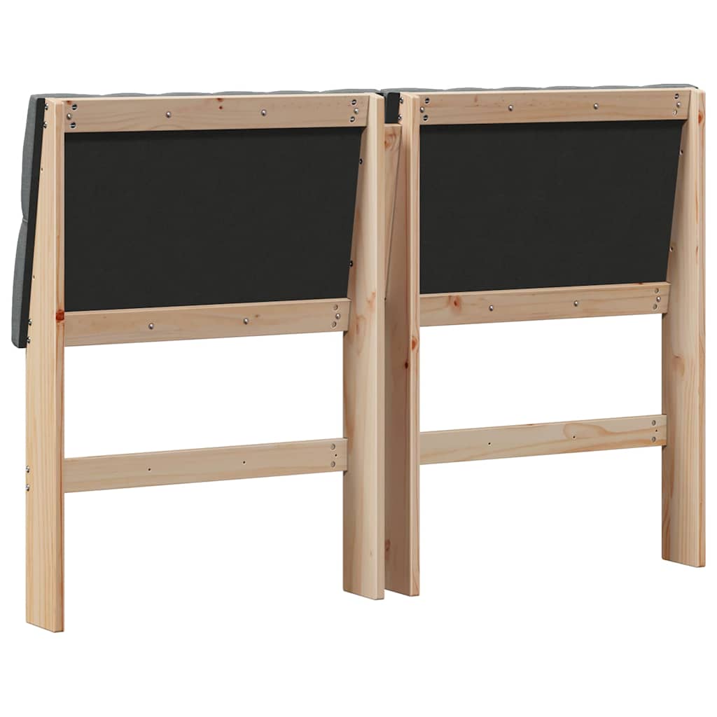 vidaXL Tapicerowane wezgłowie Ciemnoszary 150 cm Lite drewno sosnowe
