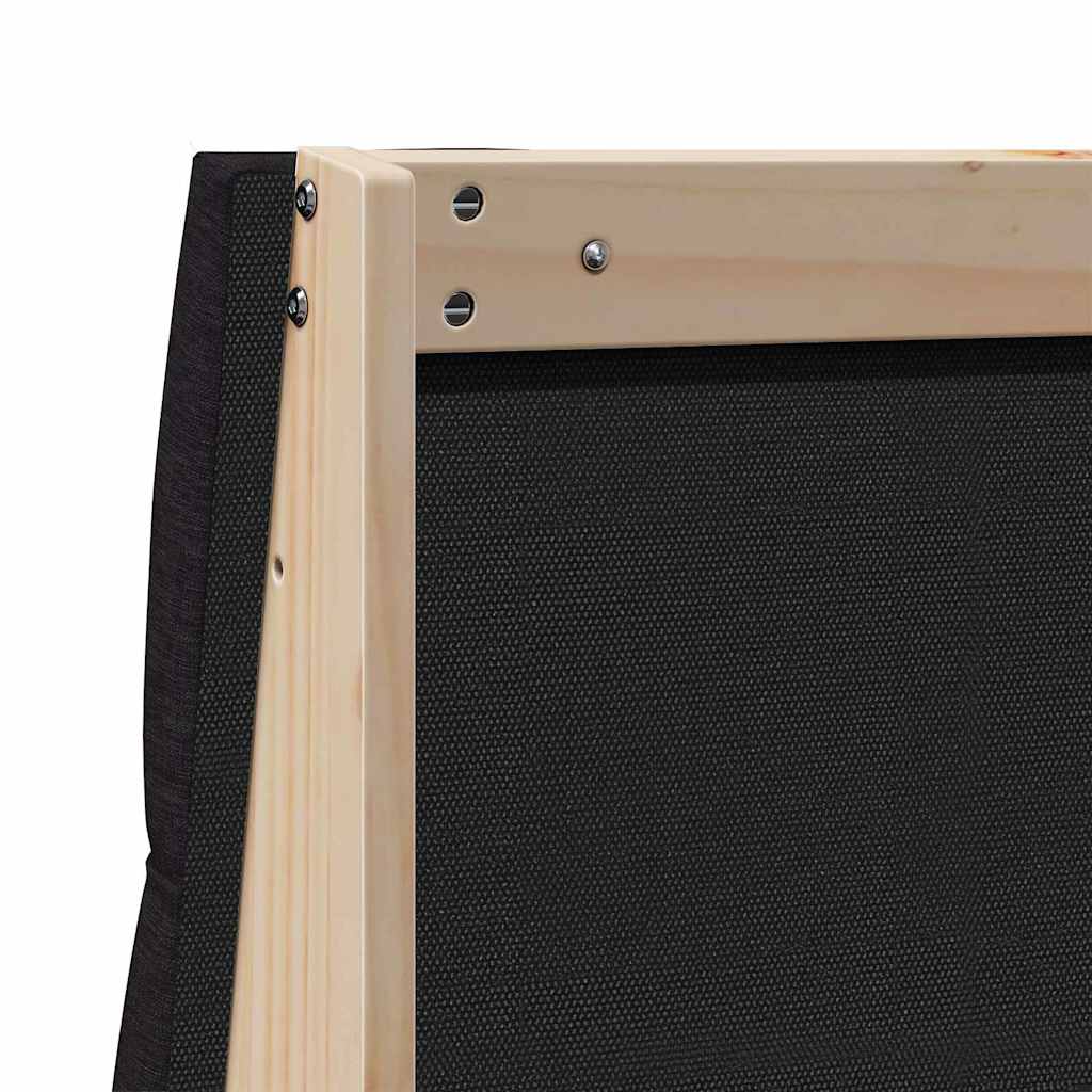 vidaXL Tapicerowane wezgłowie Czarny 150 cm Lite drewno sosnowe
