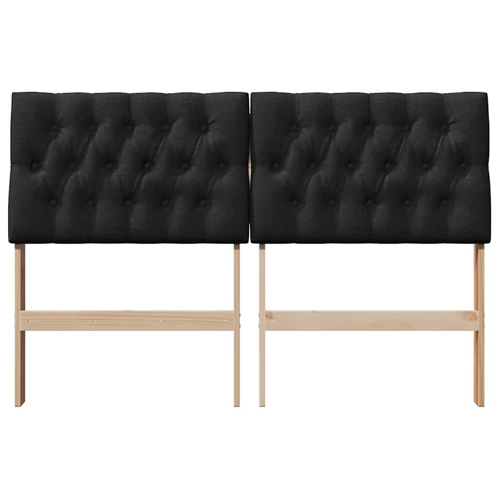 vidaXL Tapicerowane wezgłowie Czarny 140 cm Lite drewno sosnowe