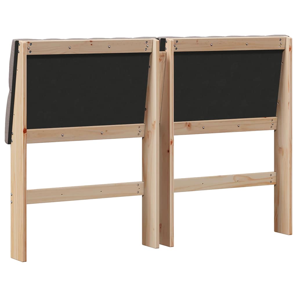vidaXL Tapicerowane wezgłowie Ciemnoszary 140 cm Lite drewno sosnowe