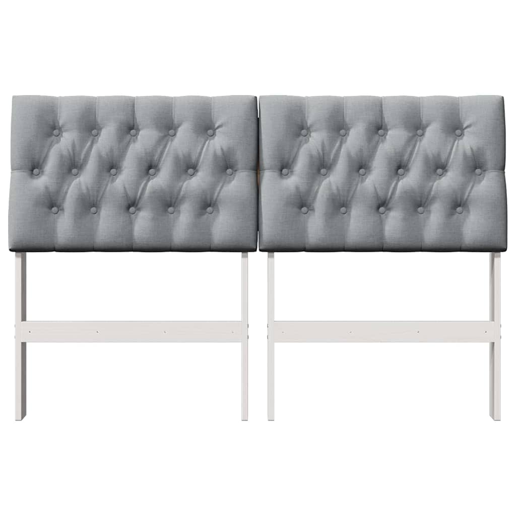 vidaXL Tapicerowane wezgłowie Jasnoszary 140 cm Lite drewno sosnowe